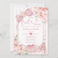 Pink We're Tutu Excited Ballerina Girl Baby Shower