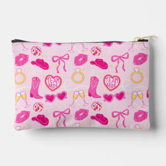 Pink Western Bachelorette Cosmetic Bag