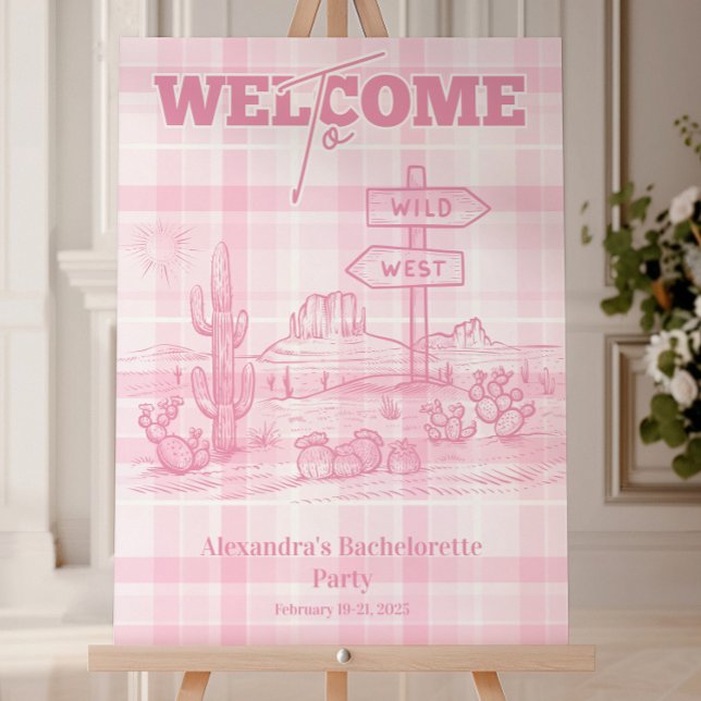 Pink Western Bachelorette Trip Foam Board (Creator Uploaded)