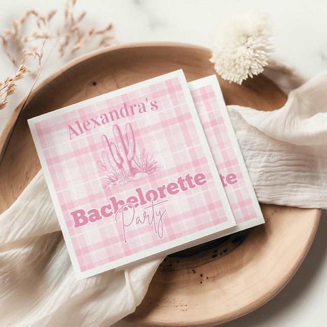Pink Western Bachelorette Trip Napkins (Creator Uploaded)
