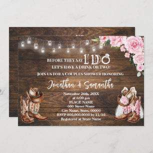 Pink Western Before they say I do Couples Shower Invitation