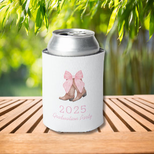 Pink Western Cowgirl 2025 Graduation Party Can Cooler