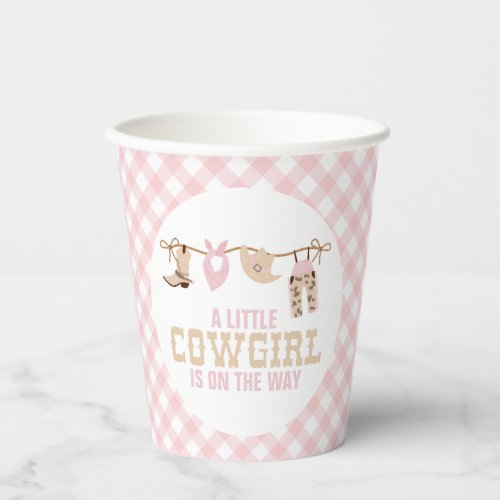 Pink Western Cowgirl Baby Shower Paper Cups