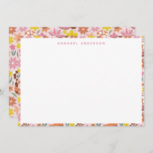 Pink Western Cowgirl Boots Border Personalized Thank You Card