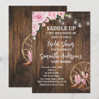 Pink Western Cowgirl Boots Saddle Up Bridal Shower