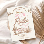 Pink Western Desert 30th Rodeo 30th Birthday  Invitation<br><div class="desc">Pink Western Desert 30th Rodeo 30th Birthday 

Pink and brown 30th rodeo 30th birthday invitation for women featuring two longhorn cows,   western desert illustration and rope style text.  This 30th rodeo birthday invitation is ideal for a wild west themed 30th birthday party.</div>