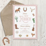 Pink Western First Birthday Rodeo Baby Girl Invitation