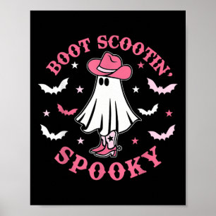 Pink Western Halloween Cowboy Ghost Boot Scootin S Poster