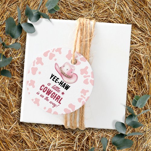 Pink Western Rodeo Cowgirl Baby Shower Favor Tags