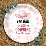 Pink Western Rodeo Cowgirl Baby Shower Paper Plates<br><div class="desc">elegant western rodeo watercolor artwork. Country rodeo Cowgirl Rodeo Baby Shower theme. Easy to personalize.</div>
