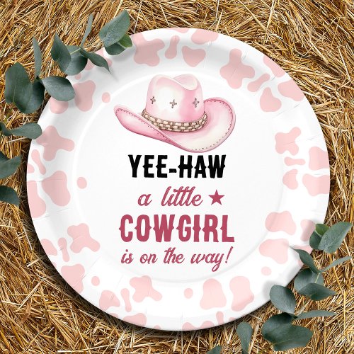 Pink Western Rodeo Cowgirl Baby Shower Paper Plates