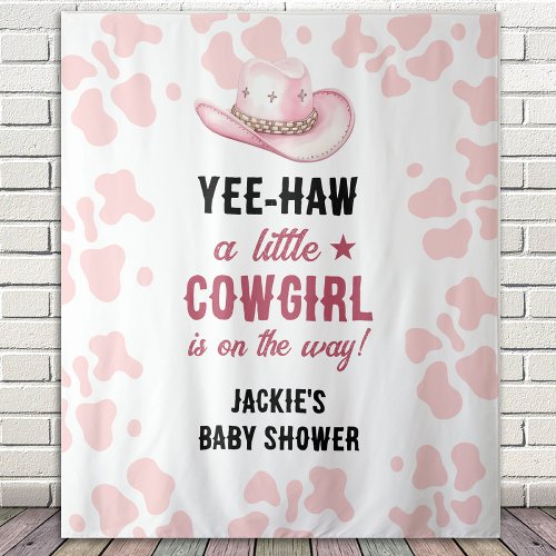 Pink Western Rodeo Cowgirl Baby Shower Tapestry