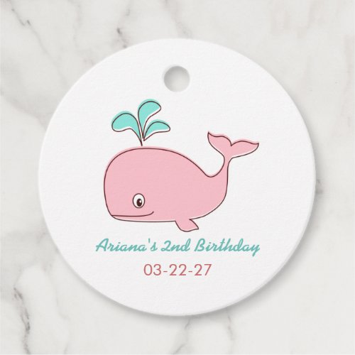 Pink Whale Gift Tags
