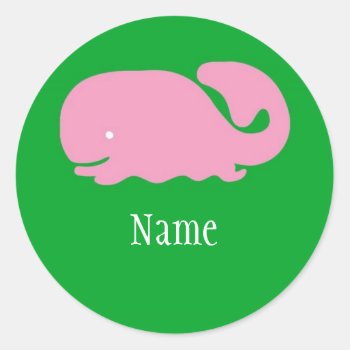 Pink Whale Girls Sticker by jgh96sbc at Zazzle
