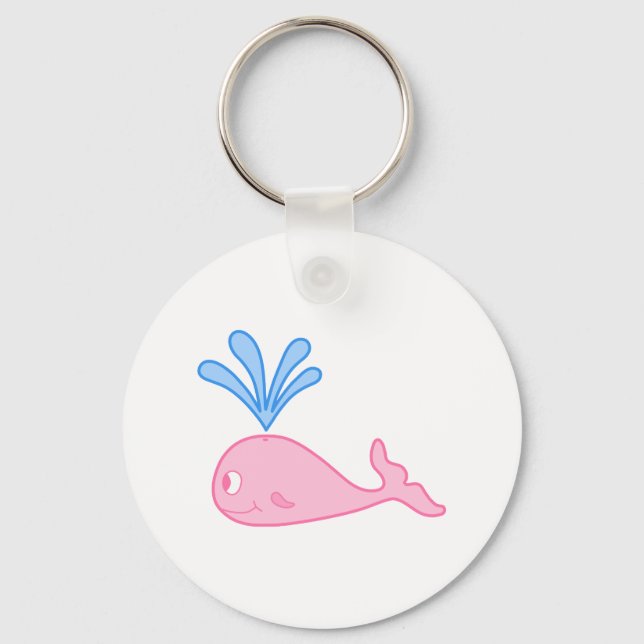 Pink Whale. Keychain (Front)