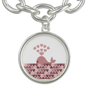 Pink Whale Love Charm Bracelet