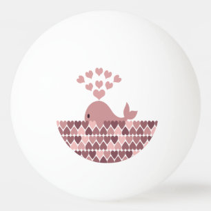 Pink Whale Love Ping-Pong Ball