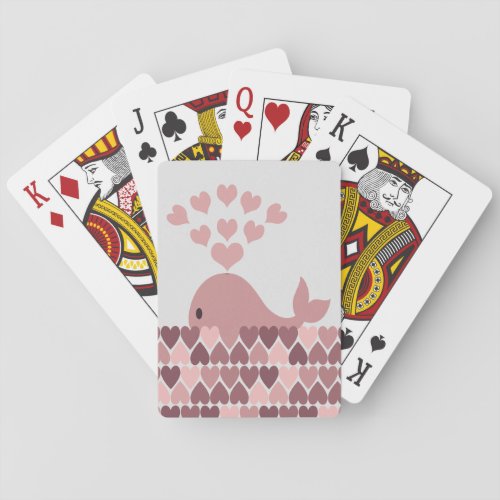 Pink Whale Love Poker Cards