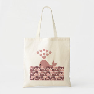 Pink Whale Love Tote Bag