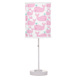 Pink Whale Nursery Print Table Lamp