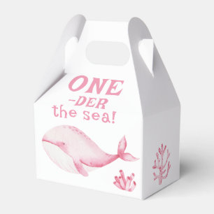 Pink Whale Oneder The Sea 1st Birthday Favor Boxes