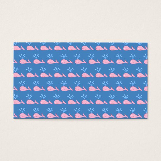 Pink Whale Pattern on Blue. (Front)