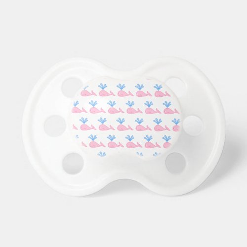 Pink Whale Pattern Pacifier