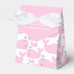 Pink Whale Theme Baby Shower Favor Boxes