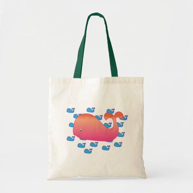 Pink Whale Tote Bag (Front)