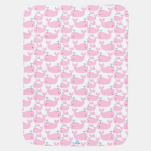 Pink Whales Swaddle Blanket