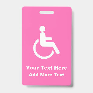 Pink Wheelchair – Accessibility Awareness Badge