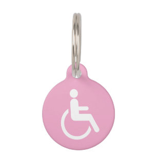 Pink Wheelchair – Accessibility Awareness Pet ID Tag