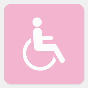 Pink Wheelchair – Accessibility Awareness Square Sticker