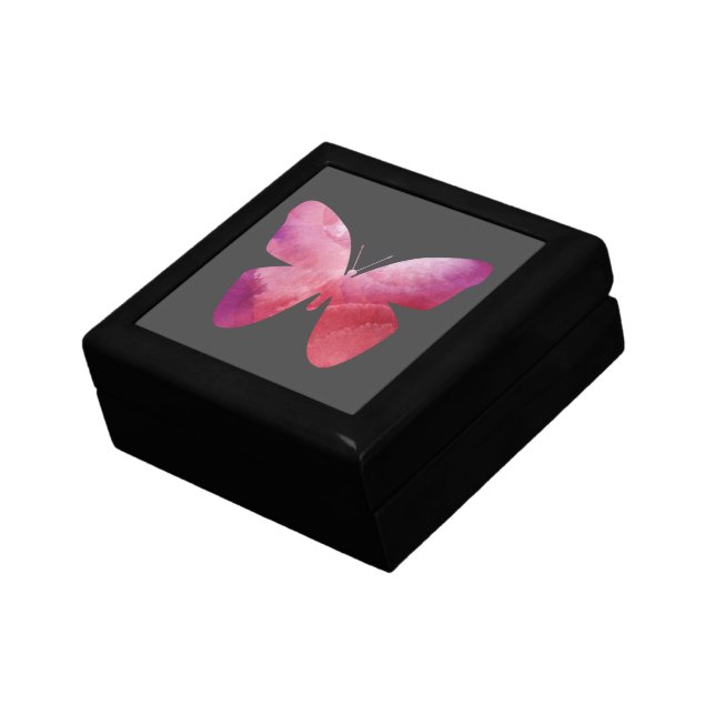 Pink whimsical butterfly gift box (Side)