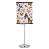 Pink Whimsical Butterfly Girls Room Table Lamp (Back)