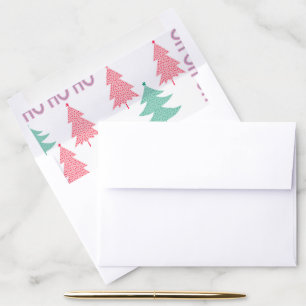 Pink whimsical Christmas Envelope Liner