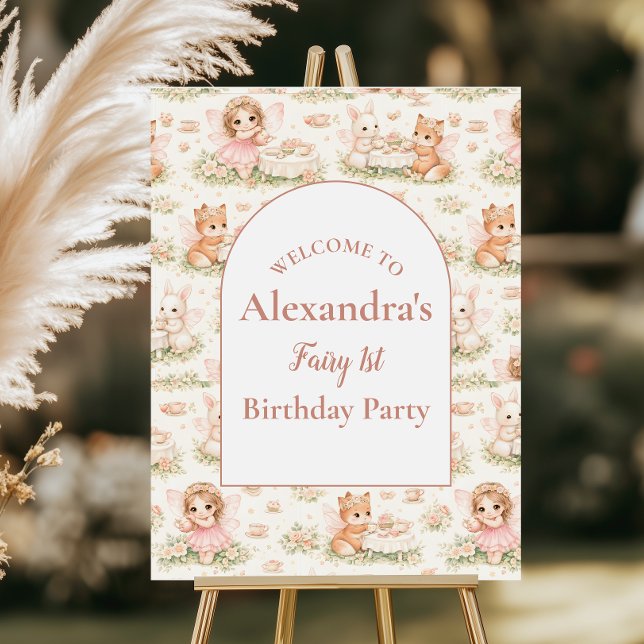 Pink Whimsical Fairy Birthday Foam Board (Creator Uploaded)