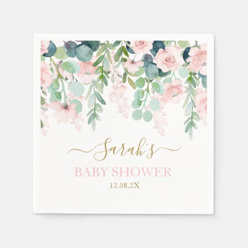 Pink Whimsical Floral Napkins