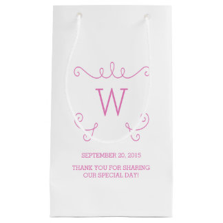 Pink Whimsical Flourish Monogram Gift Bag
