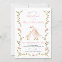 Pink Whimsical Goose Baby Shower