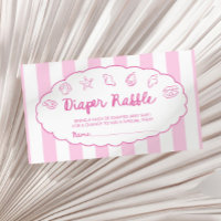 Pink Whimsical Seashell Baby Shower Diaper Raffle