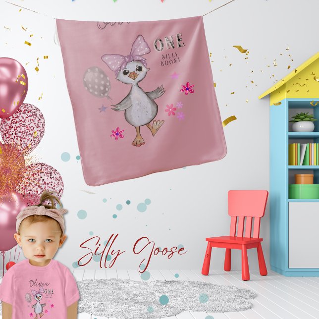 Pink Whimsical Silly Goose Nursery Blanket (Pink Whimsical Silly Goose Nursery Blanket)