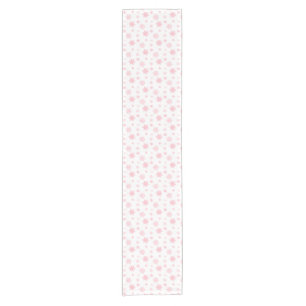 Pink Whimsical Snowflake Pattern Aesthetic Short Table Runner