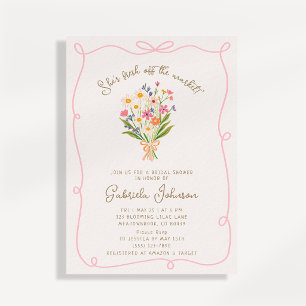 Pink Whimsical Wavy Frame Bridal Shower Invitation