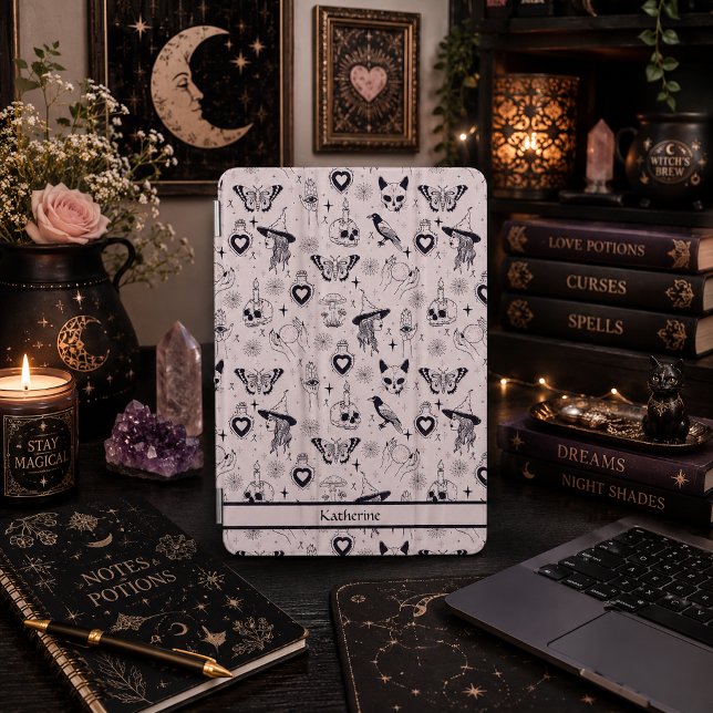 Pink Whimsigoth Witchy Pattern Custom Name  iPad Mini Cover (Creator Uploaded)