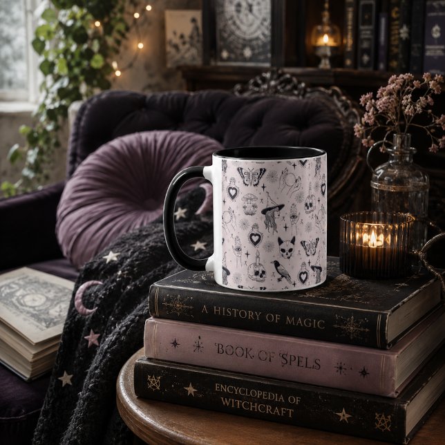 Pink Whimsigoth Witchy Pattern Mug (Creator Uploaded)