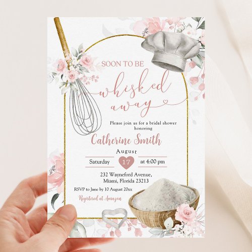 Pink Whisked Away Kitchen Bridal Shower Invitation