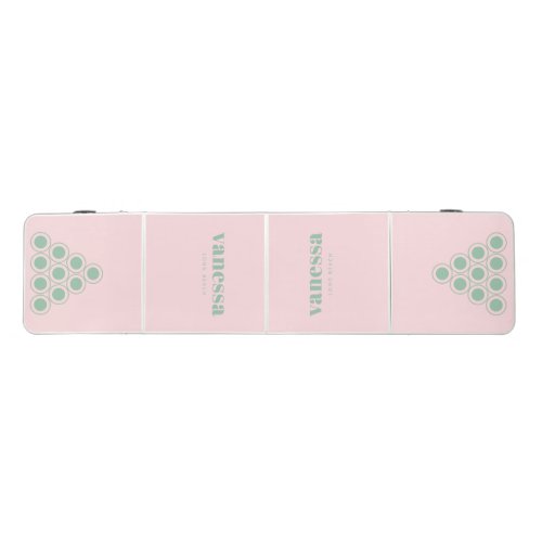 Pink Whisper Minimal Modern Classic Name Beer Pong Table