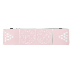 Pink Whisper Wedding Monogram with Name & Date Beer Pong Table