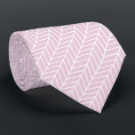 Pink & White Abstract Diagonal Chevron Pattern Neck Tie<br><div class="desc">NewParkLane -  Simple yet elegant neck tie with an abstract diagonal chevron pattern in soft pink tones.</div>